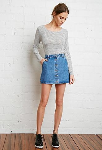 Forever21 Women's  Boat Neck Micro-striped Tee (cream/black)