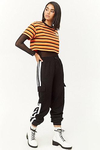 Forever21 Striped-trim Woven Joggers