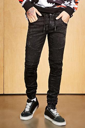 Forever21 Project Paris Cuffed Moto Jeans