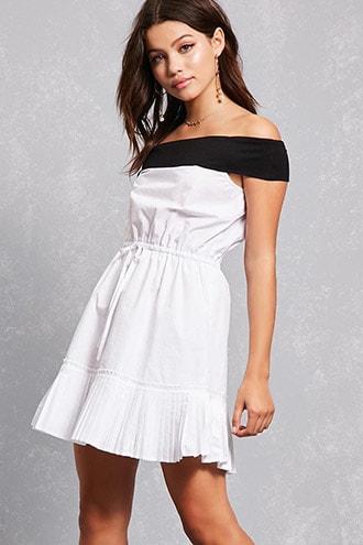 Forever21 Pleated Drop-waist Dress