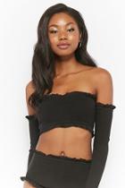 Forever21 Ribbed Ruffle Crop Top