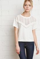 Forever21 Fringe Lace-panel Top