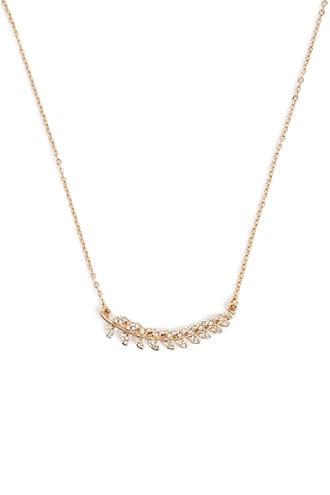 Forever21 Rhinestone-embellished Olive Branch Necklace