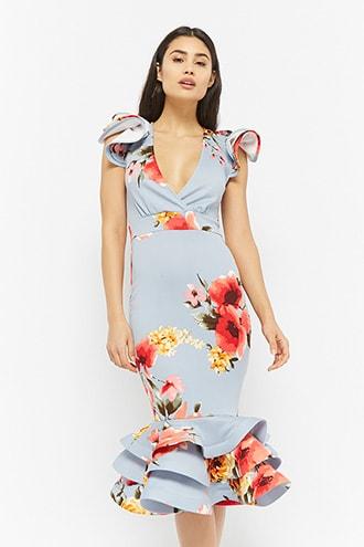 Forever21 Eta Floral Mermaid Dress