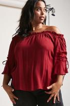 Forever21 Plus Size Lace-up Off-the-shoulder Top