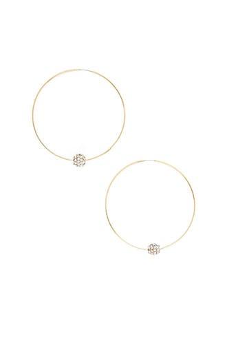 Forever21 Rhinestone Bead Endless Hoop Earrings