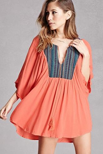 Forever21 Embroidered Butterfly Tunic