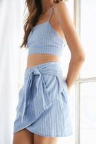 Forever21 Pinstriped Crop Top & Mini Skirt Set