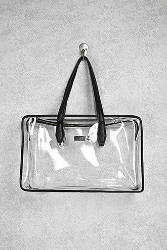 Forever21 Contrast-trim Clear Travel Bag