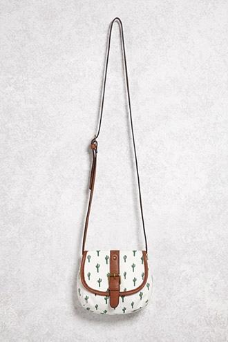 Forever21 Canvas Cactus Print Crossbody