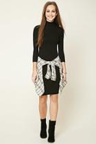 Forever21 Women's  Black Turtleneck Midi Dress
