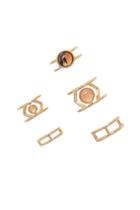Forever21 Gold & Peach Faux Stone Midi Ring Set
