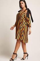 Forever21 Plus Size Stripe Open-shoulder Mini Dress