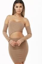 Forever21 Metallic Off-the-shoulder Cutout Dress