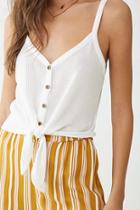 Forever21 Tie-front Button-down Cami