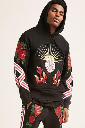 Forever21 Reason Rose Patch Hoodie