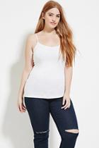 Forever21 Plus Women's  White Plus Size Cotton-blend Cami