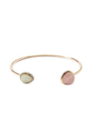 Forever21 Faux Stone Cuff (gold/mint)