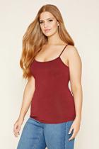 Forever21 Plus Women's  Burgundy Plus Size Classic Knit Cami