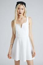 Forever21 V-notched Piqu&eacute; Skater Dress