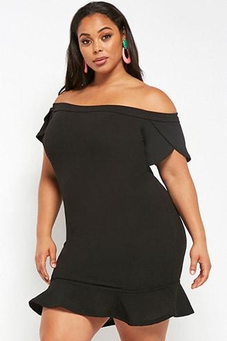 Forever21 Plus Size Flounce Off-the-shoulder Dress