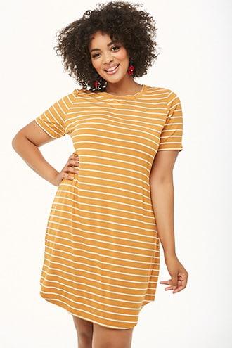 Forever21 Plus Size Striped T-shirt Dress