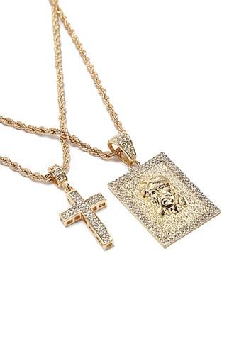 Forever21 Men American Exchange Cz Stone Necklace Set