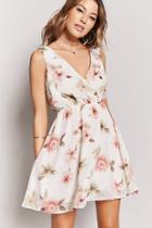 Forever21 Floral Surplice Skater Dress