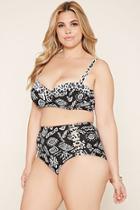 Forever21 Plus Size Mixed Print Caged High-waisted Bikini Bottoms
