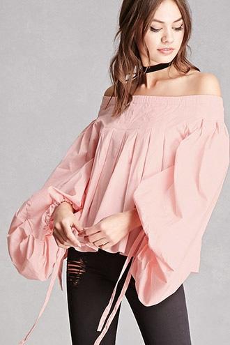 Forever21 Pintucked Off-the-shoulder Top