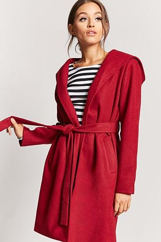 Forever21 Hooded Wrap Coat