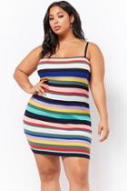 Forever21 Plus Size Multicolor Striped Bodycon Dress
