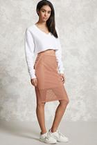 Forever21 Netted-mesh Lace-up Skirt