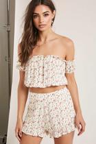 Forever21 Floral Crop Top & Shorts Set