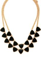 Forever21 Green & Gold Triangle Layered Necklace