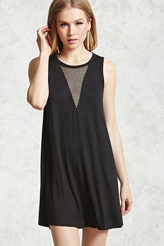 Forever21 Knit Mesh-insert Dress