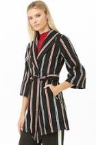 Forever21 Striped Wrap Coat