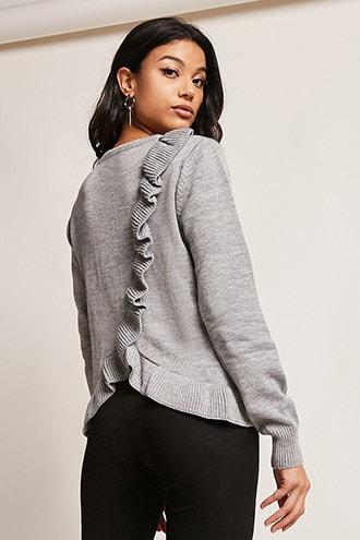 Forever21 Flounced Sweater-knit Top