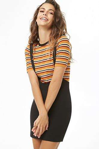 Forever21 Jacquard Suspender Skirt