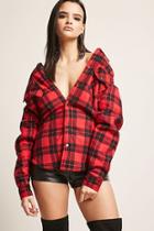 Forever21 Von Dutch Faux Shearling-lined Fleece Plaid Jacket