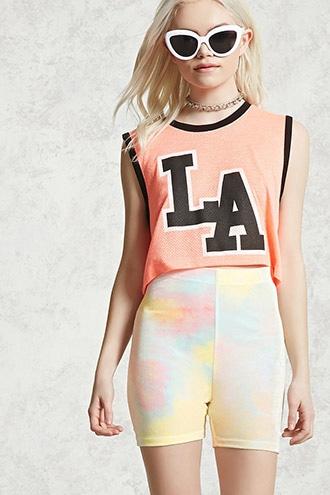 Forever21 Velvet Tie-dye Bike Shorts