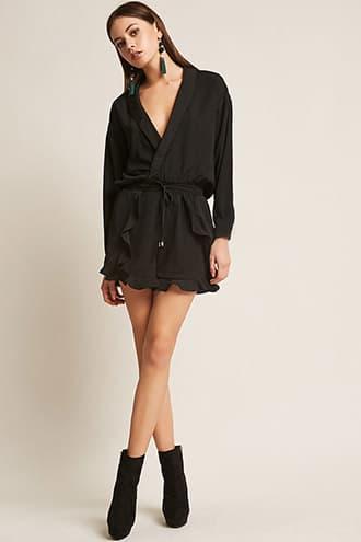 Forever21 Selfie Leslie Surplice Ruffle Romper