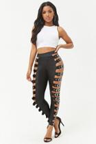 Forever21 Buckled Ladder Cutout Coated  Leggings