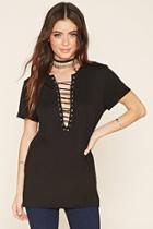 Forever21 Boxy Lace-up Top