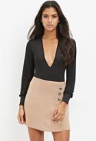 Forever21 Buttoned Faux Wrap Skirt