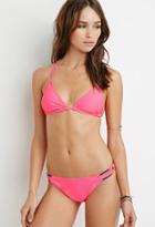 Forever21 Women's  Hot Pink Macrama(c)-side Bikini Bottoms