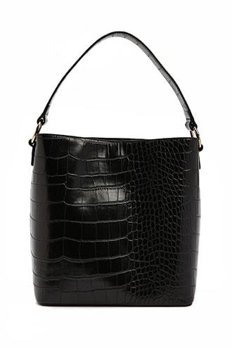 Forever21 Faux Croc Crossbody Tote Bag