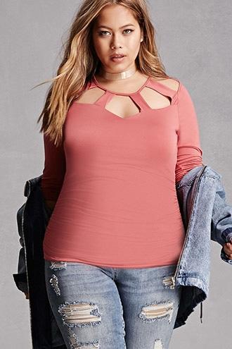 Forever21 Plus Size Ruched Cutout Top