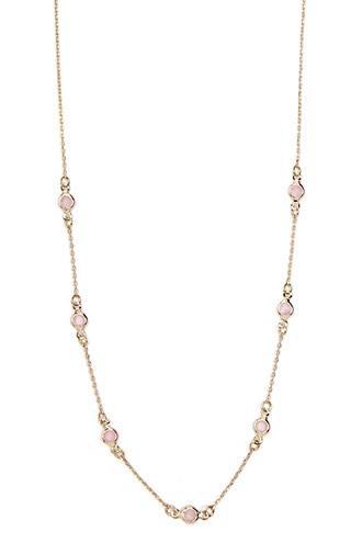 Forever21 Gold & Blush Faux Stone Charm Necklace