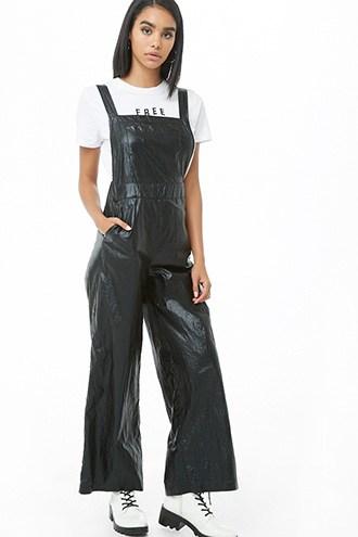 Forever21 Crinkled Wide-leg Jumpsuit